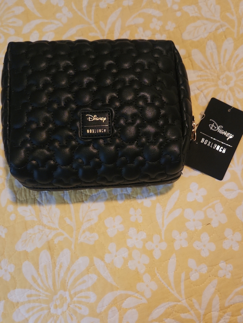 Disney Boxlunch Quilted Black Cosmetic Bag